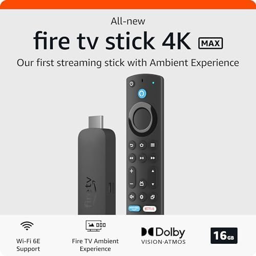 Fire TV 4K Max 2023 (2nd Gen) streaming device with Alexa Voice Remote